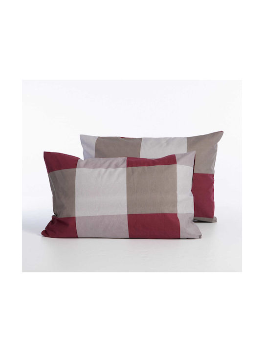 Nef-Nef Homeware Casual Check Față de Pernă cu plic de acoperire Mauve 52x72cm.