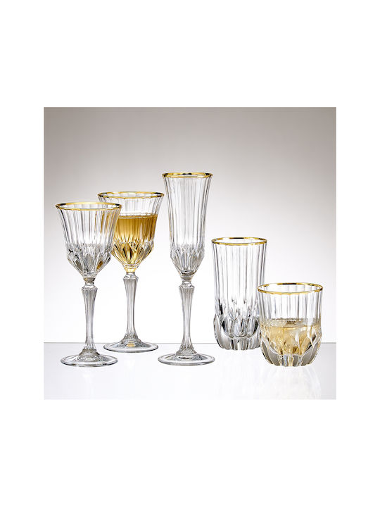 RCR Adagio Platin Set Gläser Likör/Ouzo aus Kristall in Silber Farbe 6Stück