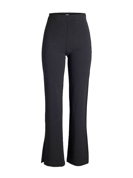 Women's High-waisted Fabric Trousers Flared Black