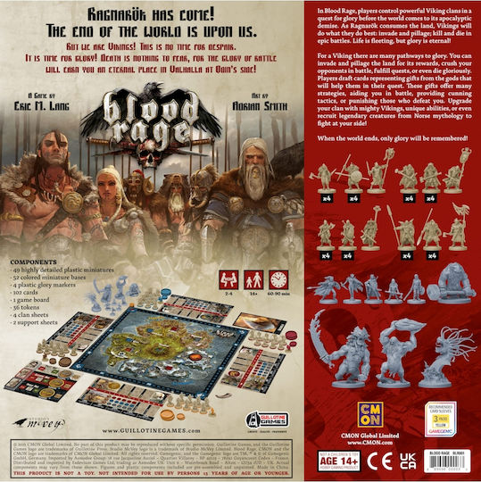 Board Game Blood Rage: Core Game for 2-4 Players 13+ Years Old CMN (EN) Cool Mini Or Not