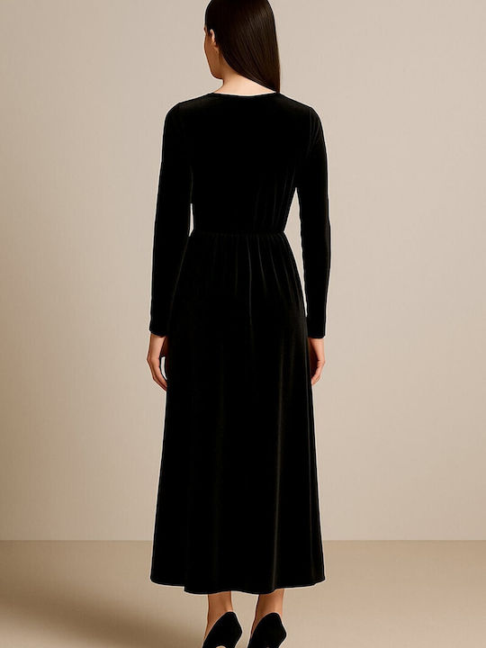 Maxi Evening Dress Velvet Black