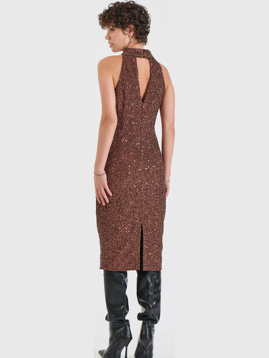 Midi Abendkleid Brown