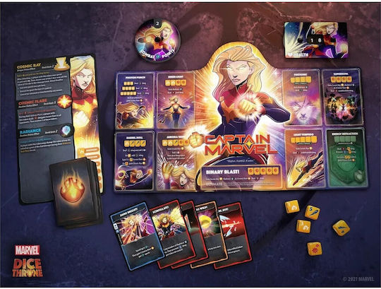 Настолна игра Dice Throne Marvel 2-Hero Box 1 Captain Marvel за 2 играчи 8+ години (EN) USAopoly