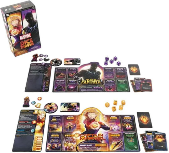 Настолна игра Dice Throne Marvel 2-Hero Box 1 Captain Marvel за 2 играчи 8+ години (EN) USAopoly