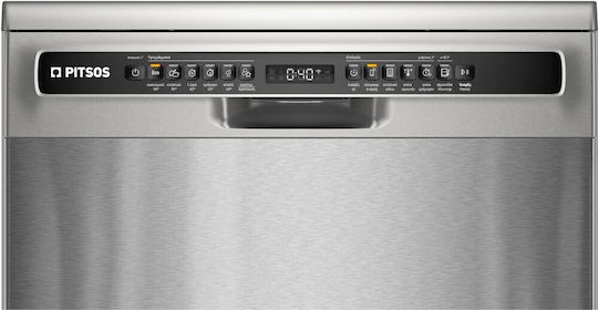 Pitsos Freestanding Dishwasher with Wi-Fi for 12 Place Settings W60xH84.5cm Inox