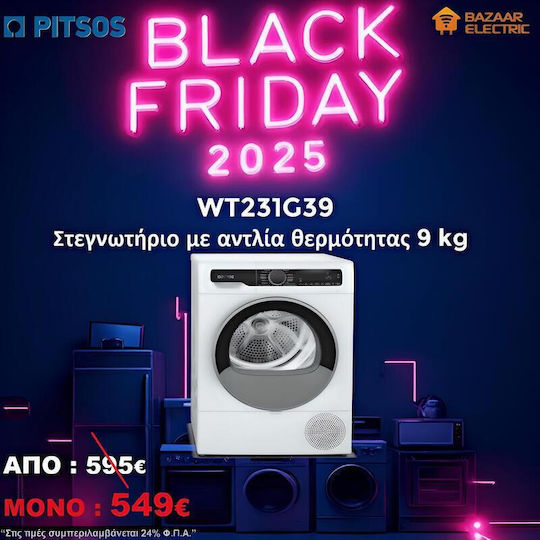 Pitsos WT231G39 Wäschetrockner 9kg mit Wärmepumpe