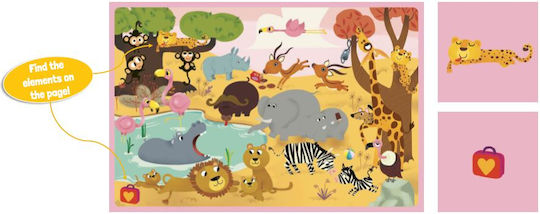 Επιτραπέζιο Παιχνίδι Cherche et Trouve-Les Animaux du Monde για 2-6 Παίκτες 3+ Ετών (FR) Auzou
