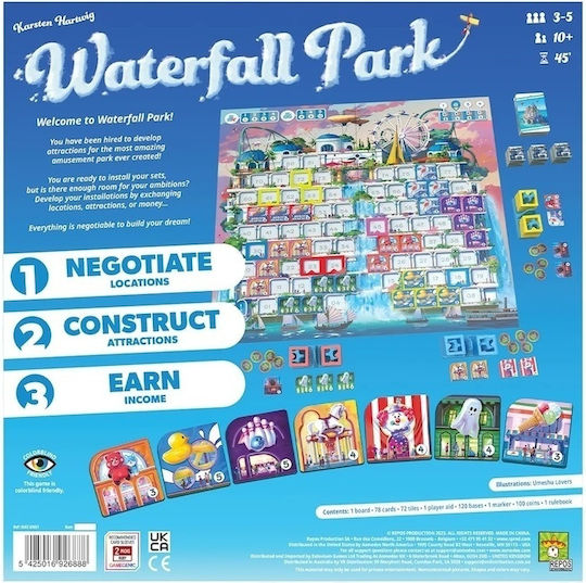 Board Game Waterfall Park for 3-5 Players 8+ Years Old (EN) Repos Production