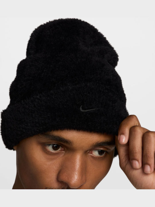 Peak Beanie Unisex Σκούφος Πλεκτός σε Μαύρο χρώμα