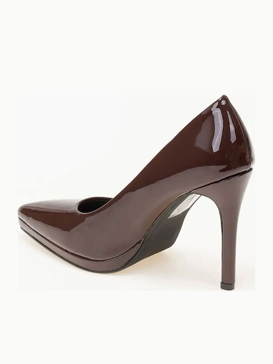 Patent Leather Stiletto Brown High Heels