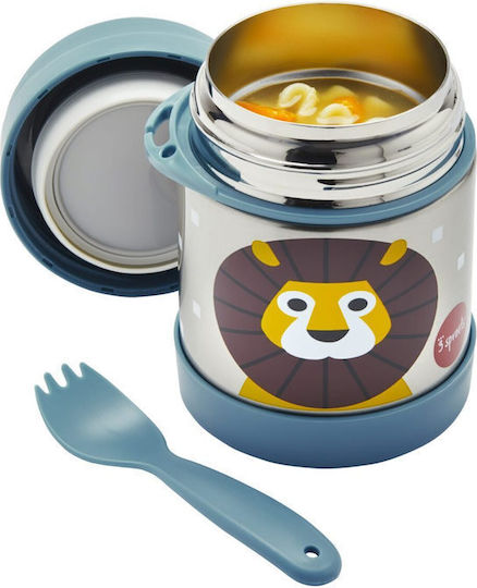 3 Sprouts Lion Baby Food Thermos Stainless Steel 350ml