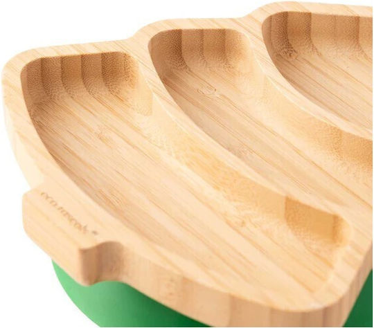 Eco Rascals Παιδικό Πιάτο Φαγητού από Bamboo Πράσινο