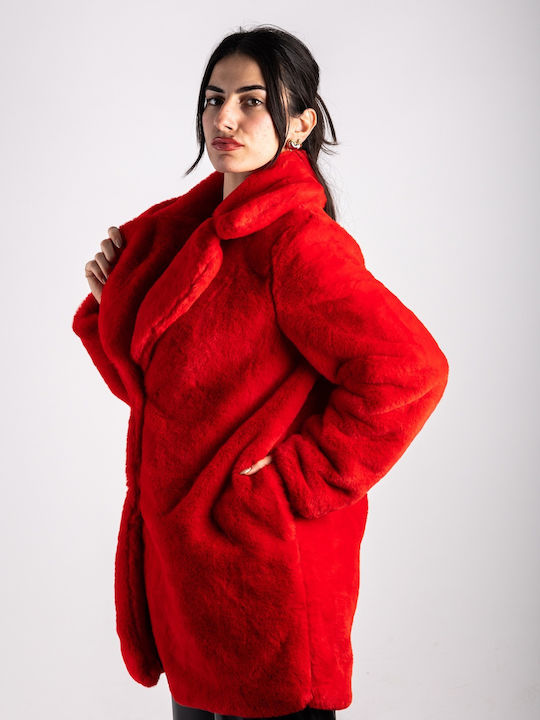Frauen Pelz Red
