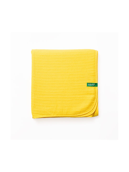 Benetton Κουβέρτα Πικέ Κίτρινη 140x190εκ.