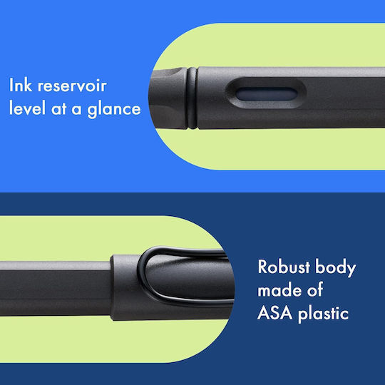 Lamy Safari 017 Πένα Γραφής Fine Γκρι από Πλαστικό με Μπλε Μελάνι