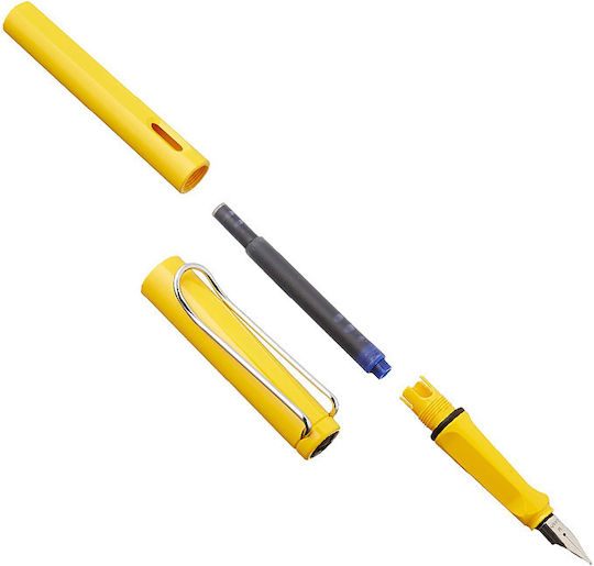 Lamy Safari Writing Pen Fine Yellow made of Plastic with Blue Ink
