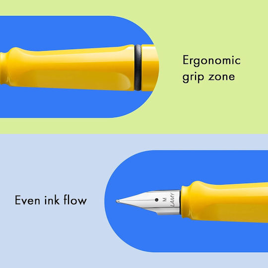 Lamy Safari Writing Pen Fine Yellow made of Plastic with Blue Ink