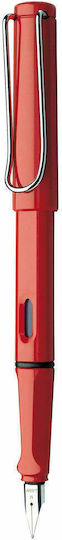 Lamy Safari 016 Füllfederhalter Fein Rote aus Kunststoff mit Blauer Tintenfarbe