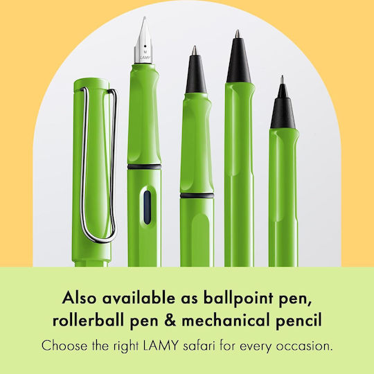 Lamy Safari Писалка Medium Зелена от Пластмаса с Червено Мастило