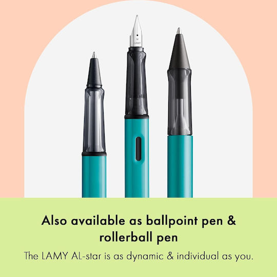 Lamy Al Star Stilou Caligrafie Dop Gri Din Plastic Cu Cerneală Roșie