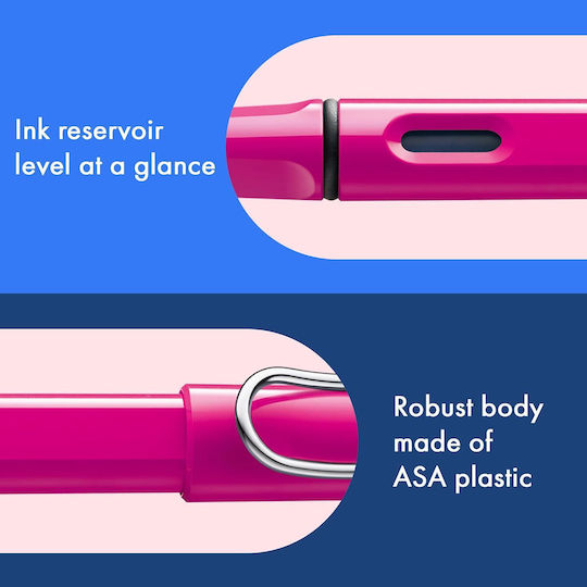 Lamy Safari 013 Писалка Fine Розова от Пластмаса с Червено Мастило