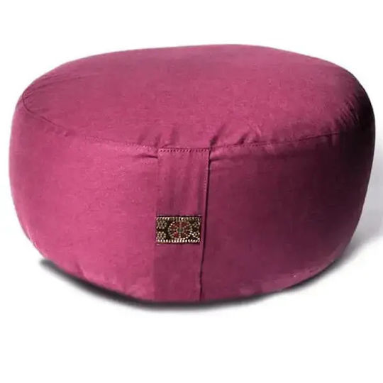 Meditation Cushion Burgundy Organic Cotton 33x17cm