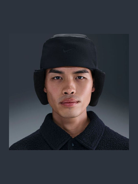 Fly Puffer Beanie Fleece Beanie Knitted in Black color