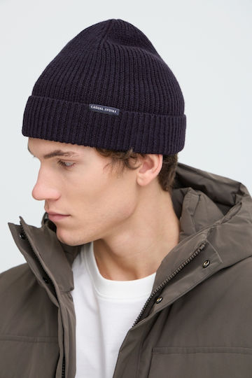 Beanie Unisex Σκούφος Πλεκτός σε Navy Μπλε χρώμα