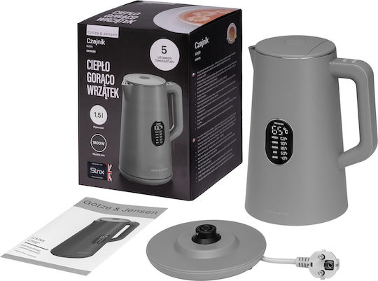 Gotze & Jensen Βραστήρας Ταξιδίου 1.5lt 1800W Γκρι