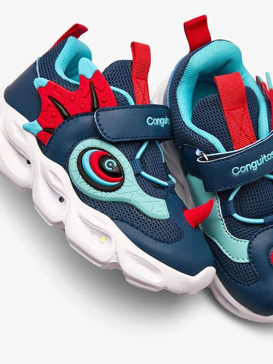 Παιδικά Sneakers με Σκρατς & Φωτάκια Μπλε