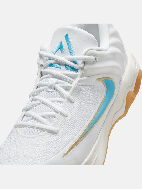 Giannis Immortality 4 Ниски Баскетболни обувки White / Coconut Milk / Aquarius Blue
