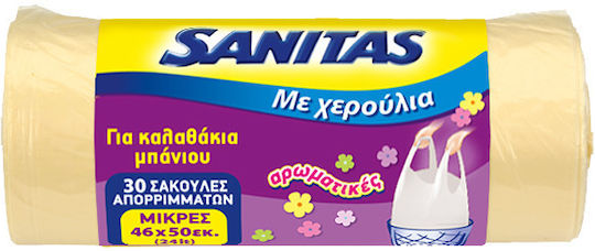 Sanitas Office / Bathroom Scented Trash Bags with Handles 46x50cm 30pcs Yellow
