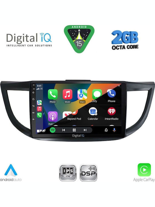 Digital IQ Car Audio System for Honda CR-V 2013-2017 (Bluetooth/USB/WiFi/GPS/Apple-Carplay/Android-Auto) with Touch Screen 10"