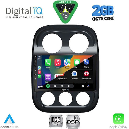 Digital IQ Car Audio System for Jeep Compass / Patriot 2007-2016 (Bluetooth/USB/WiFi/GPS/Apple-Carplay/Android-Auto) with Touch Screen 10"