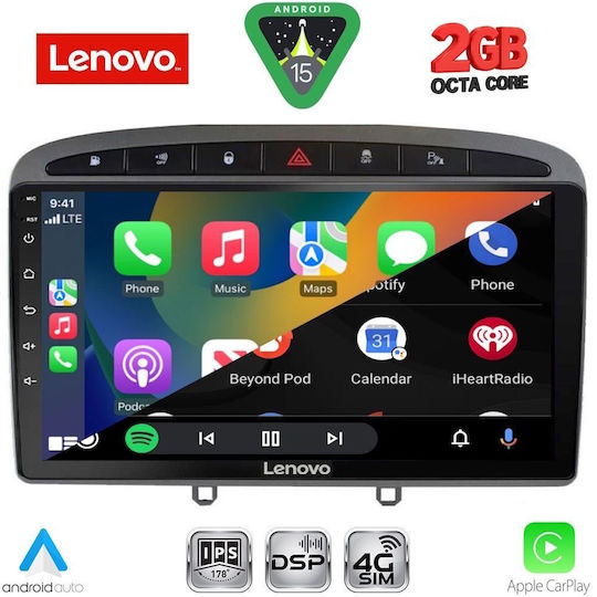 Lenovo Car Audio System for Peugeot 308 / RCZ 2009-2015 (Bluetooth/USB/WiFi/GPS/Apple-Carplay/Android-Auto) with Touch Screen 9"