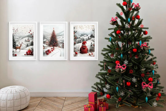Gemälde Plakate Wohnzimmer Weihnachten Feiertage Weihnachtlicher Baum Winter