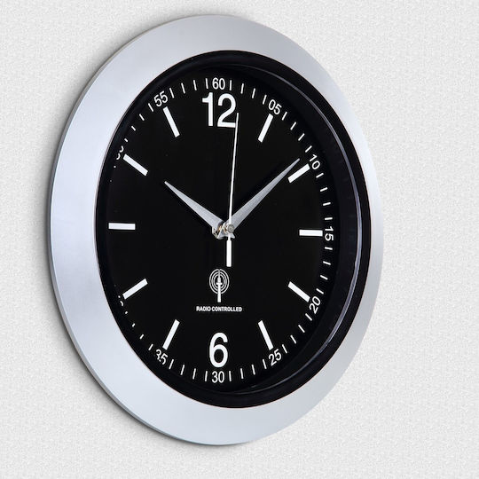 Deuba Silent Wall Clock Glass Silver 30x4cm