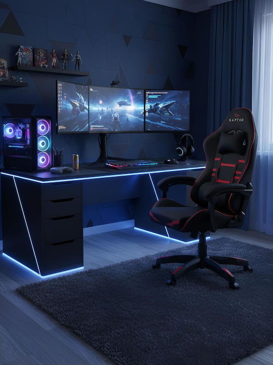 Inferno Raptor Artificial Leather Gaming Chair with Footrest Red