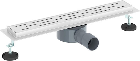 Vidaxl 362 Degrees Shower Drain Linear Design Silver 50 Cm