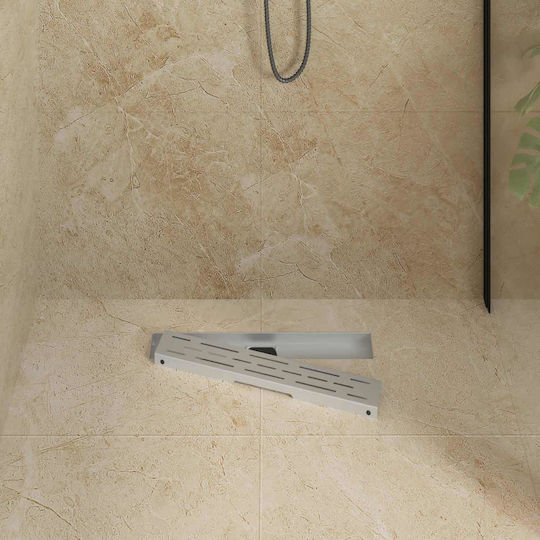 Vidaxl 362 Degrees Shower Drain Linear Design Silver 50 Cm