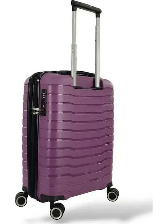 Rain Travel Suitcases Hard Purple with 4 Wheels Set of 2pcs RB80134-SET2-M-S-PURPLE