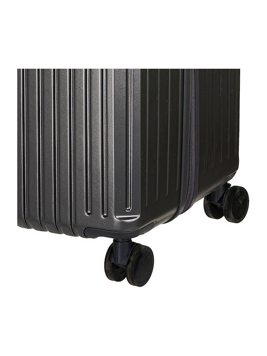 RCM Large Hard Gray Travel Suitcase With 4 Wheels