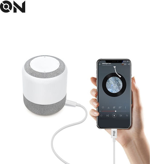 Καλώδιο Ήχου Aux 3.5mm Lightning Λευκό 1m On Mobile Accessories 1 Τεμάχιο