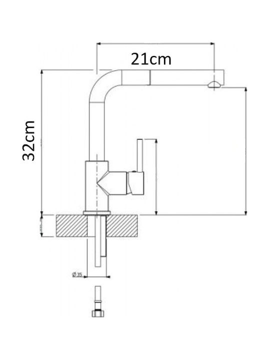 Bonken Kitchen Faucet Counter with Shower Beige