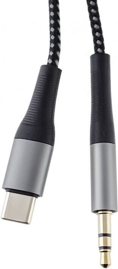 KLGO USB 2.0 Cable USB-C male - 3.5mm Μαύρο 1m AUX-3