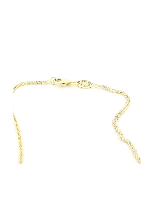 Al'Oro Two-tone Chain Neck made of Gold 9K Thin Thickness 1mm and Length 51cm