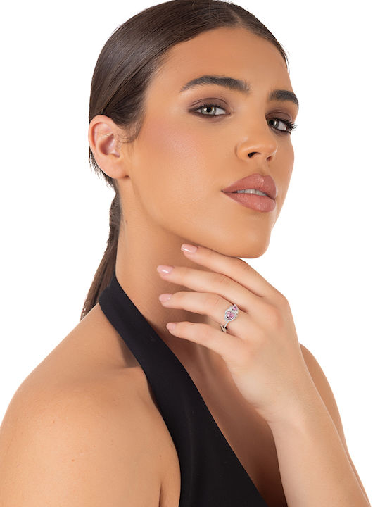Oxzen Damen Ring mit Zirkonia aus Silber