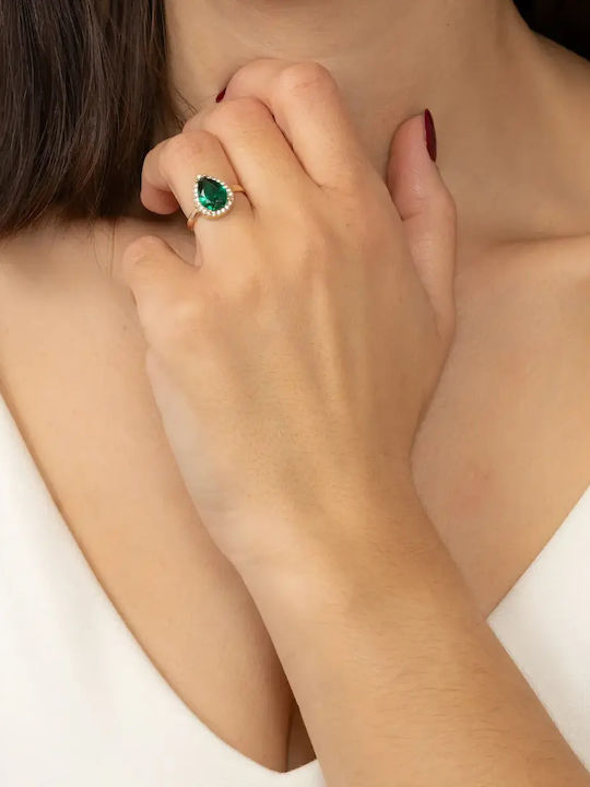 Damen Ring mit Zirkonia aus Gold 14K