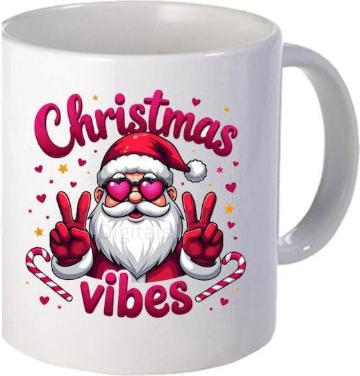 Ceramic White Mug 11oz Christmas Vipes