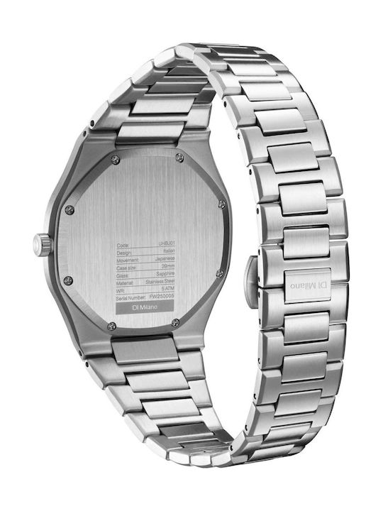 D1 Milano Ultra Thin Women's Watch with Silver Metal Bracelet